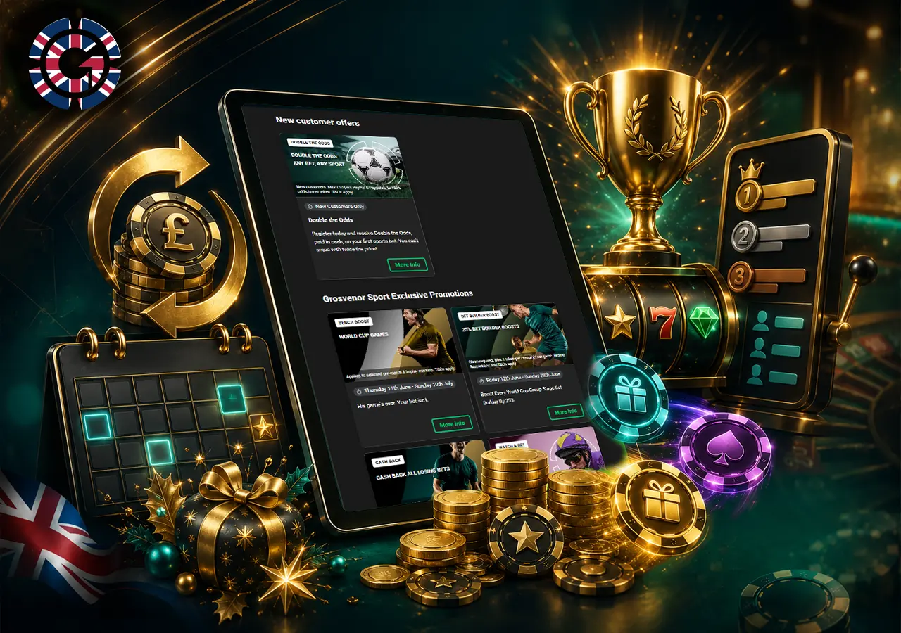 Ongoing promotions hub with reload deals, tournaments, seasonal rewards and leaderboard challenge